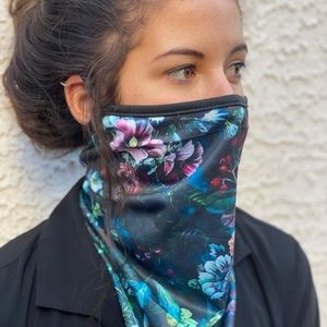New Blue Floral womens winter snowboard Facemask